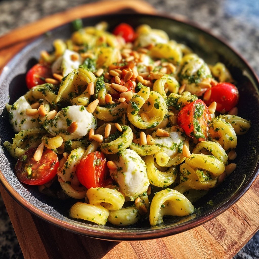Nudelsalat Mit Pesto Und Mozzarella