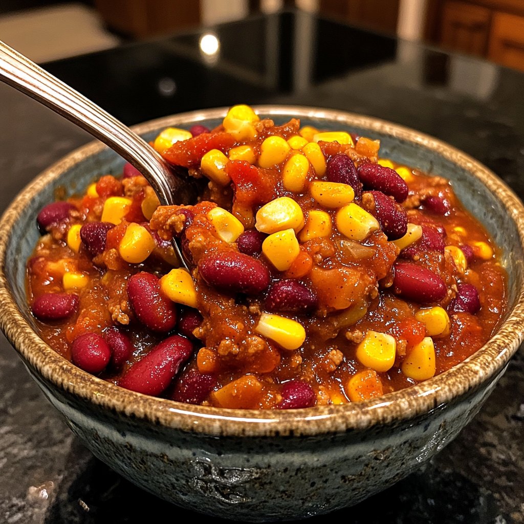 Chili sin Carne mit Mais
