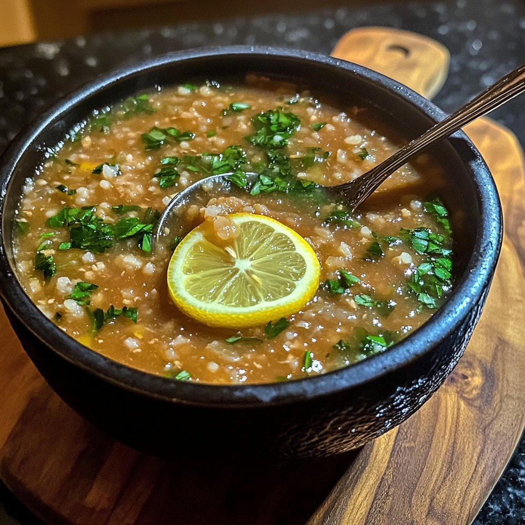 Linsensuppe mit Zitrone