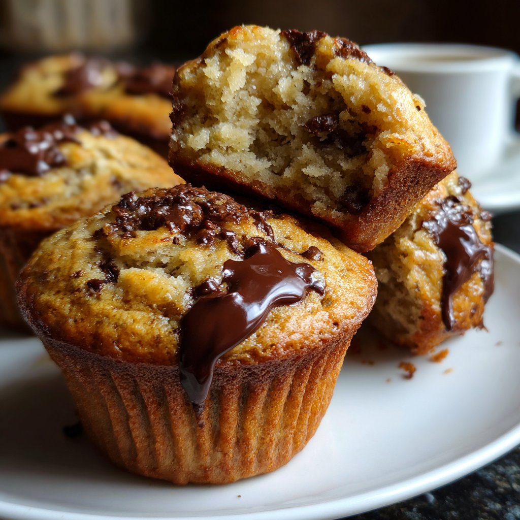 Muffins mit Schokolade und Banane