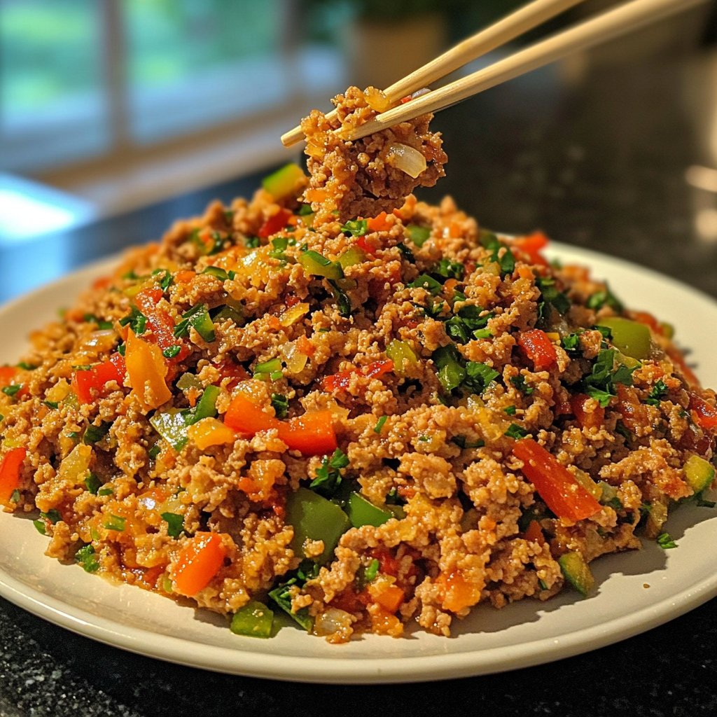 Hackfleisch Pfanne asiatisch